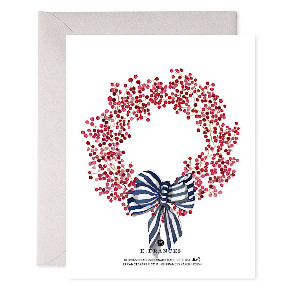 E. Frances - Red Berry Wreath Box Set of 6 Cards