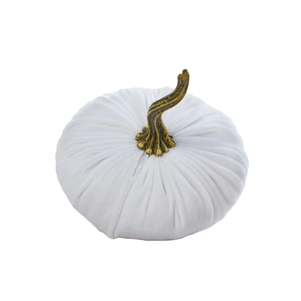 Your Heart's Content - Small Velvet Pumpkin - White
