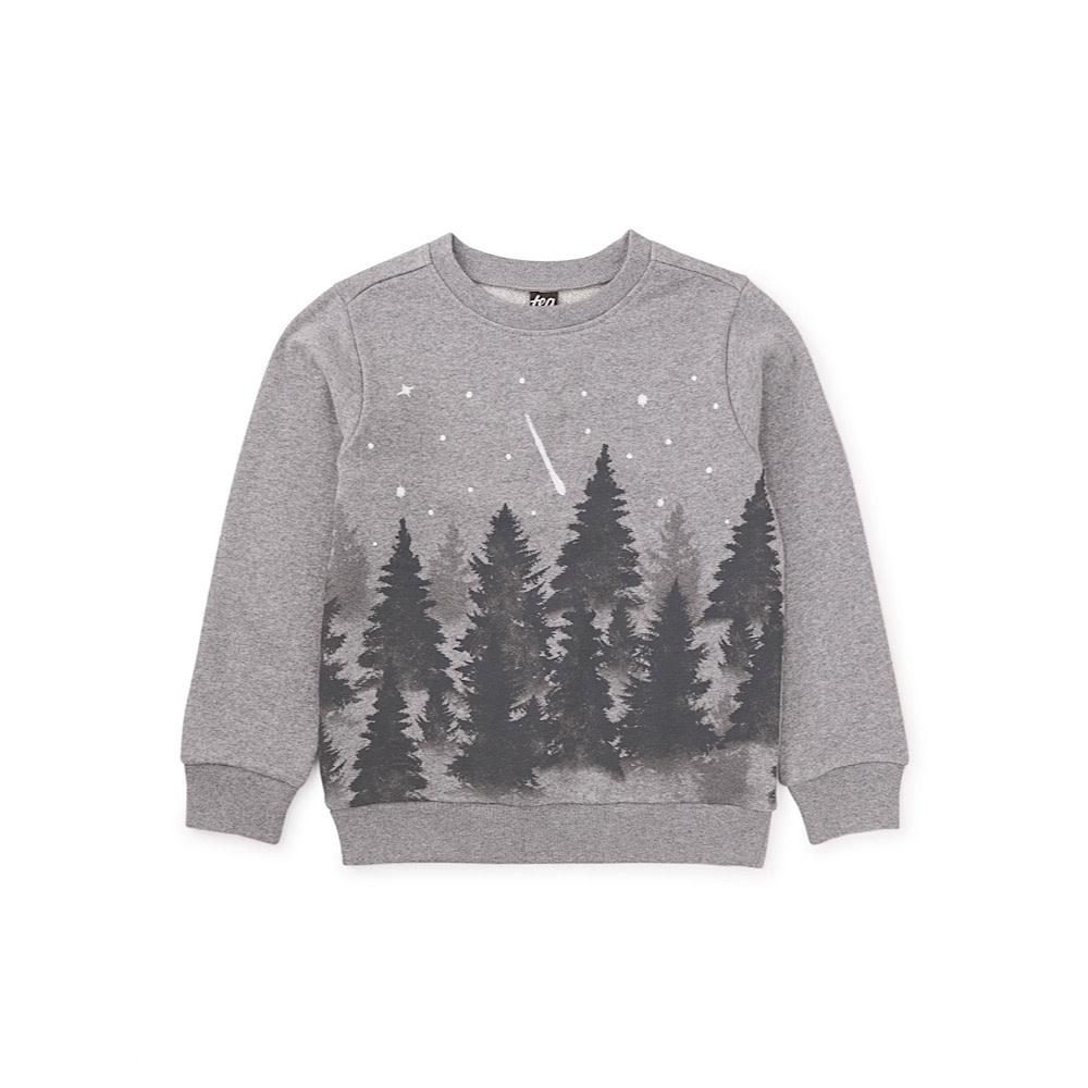 Tea Collection Forest Graphic Popover - Med Heather Grey