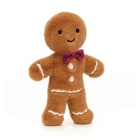 Jellycat Jellycat - Jolly Gingerbread Fred with Plaid Bowtie - 7 Inches