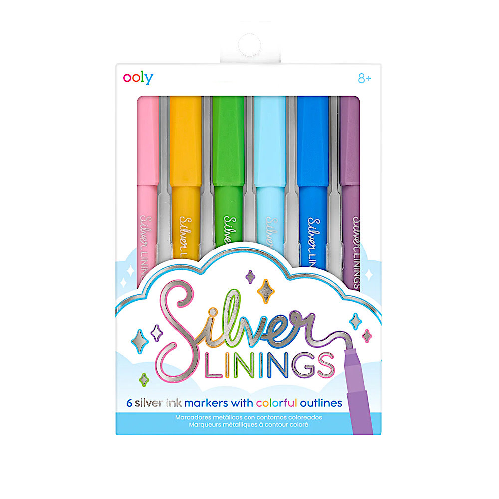 Ooly Ooly - Silver Linings Outline Markers - Set of 6