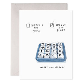 E Frances Paper E. Frances Card - Boggle and Sleep Anniversary