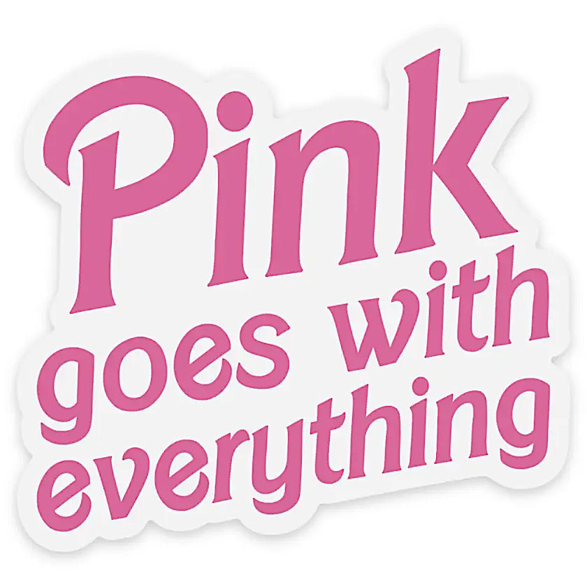 Elyse Breanne Design - Pink Goes With Everything Barbie Clear Sticker