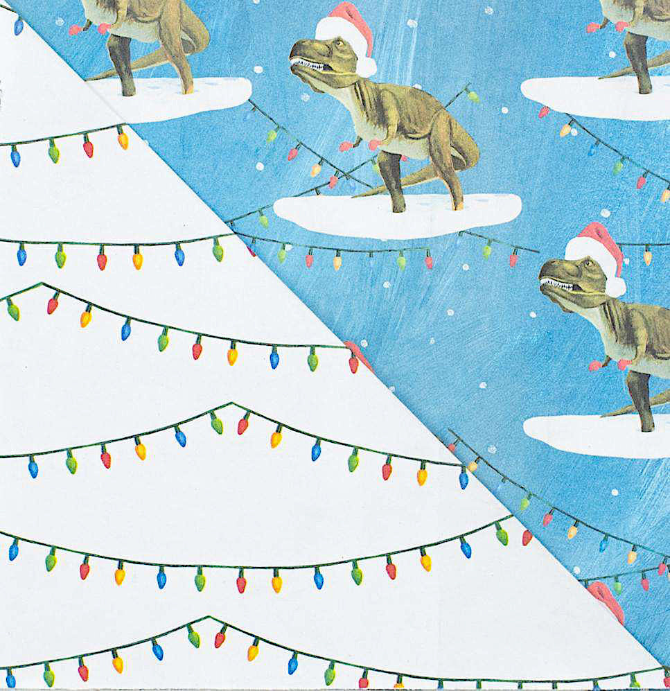Wrappily Eco Gift Wrap - Double Sided Dino Lights