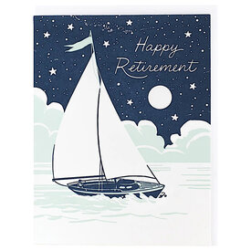 Smudge Ink Smudge Ink - Nighttime Sailboat Retirement Card