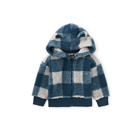 Tea Collection Tea Collection Teddy Fleece Bear Ears Jacket - Buffalo Plaid