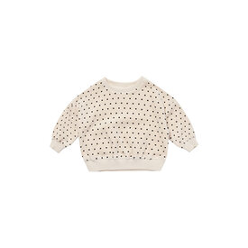 Quincy Mae Quincy Mae Velour Relaxed Sweatshirt - Polka Dot