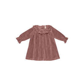 Quincy Mae Quincy Mae Velour Baby Dress - Fig