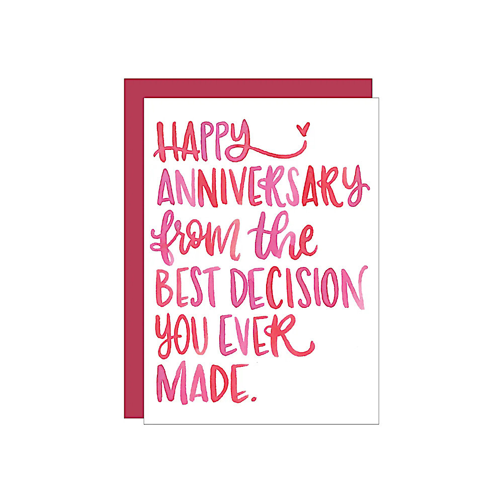 Katie Elizabeth Lettering + Design Katie Elizabeth Card - Best Decision Anniversary