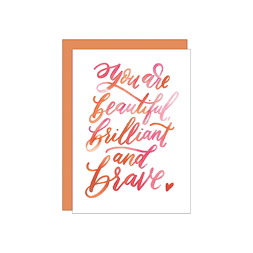 Katie Elizabeth Lettering + Design Katie Elizabeth - Brilliant And Brave Card