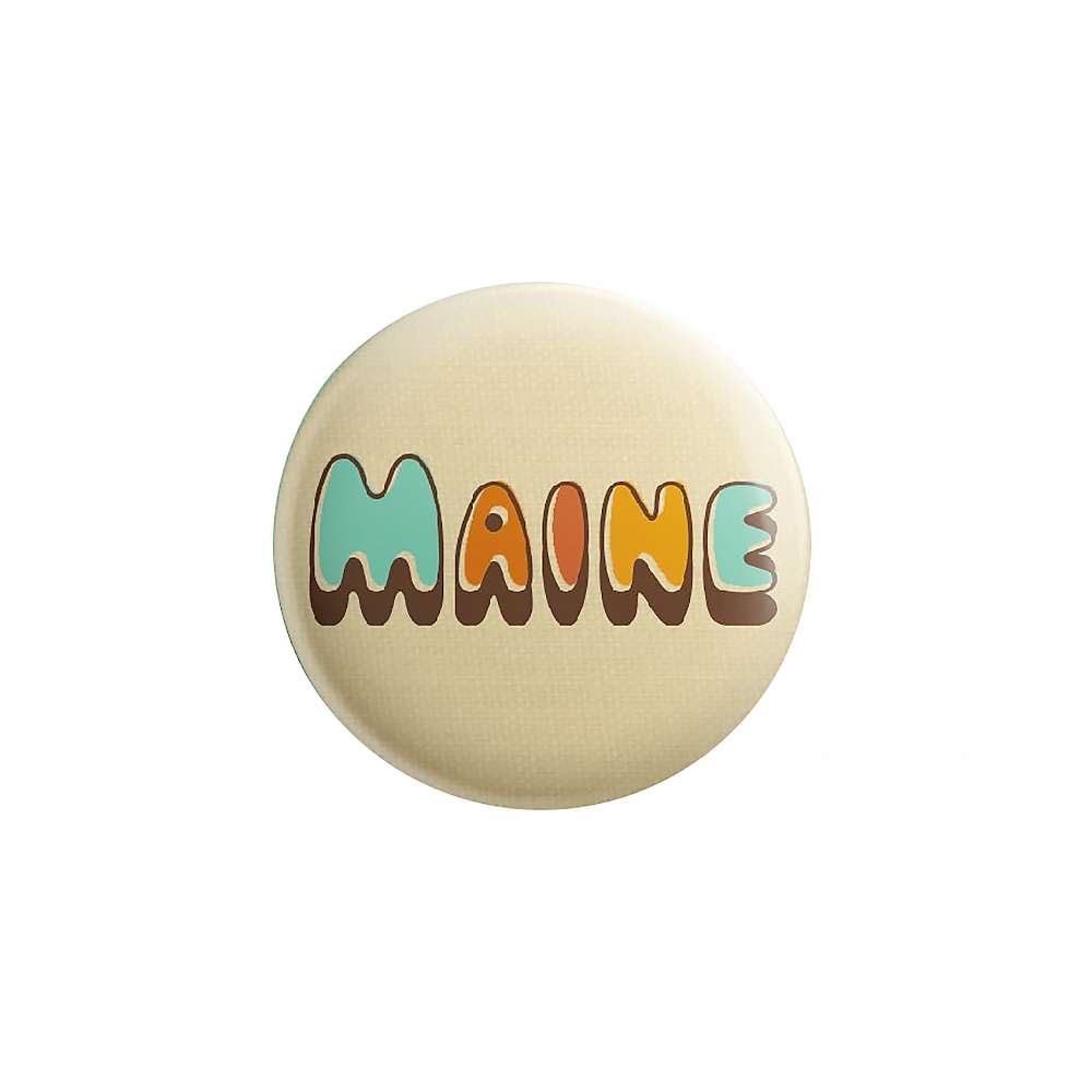 Quiet Tide Goods Button - Maine - Vintage Colors