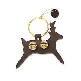 New England Bells Brass Door Chime Bell - Reindeer Brown