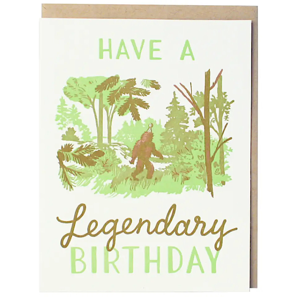 Smudge Ink - Legendary Bigfoot Birthday Card