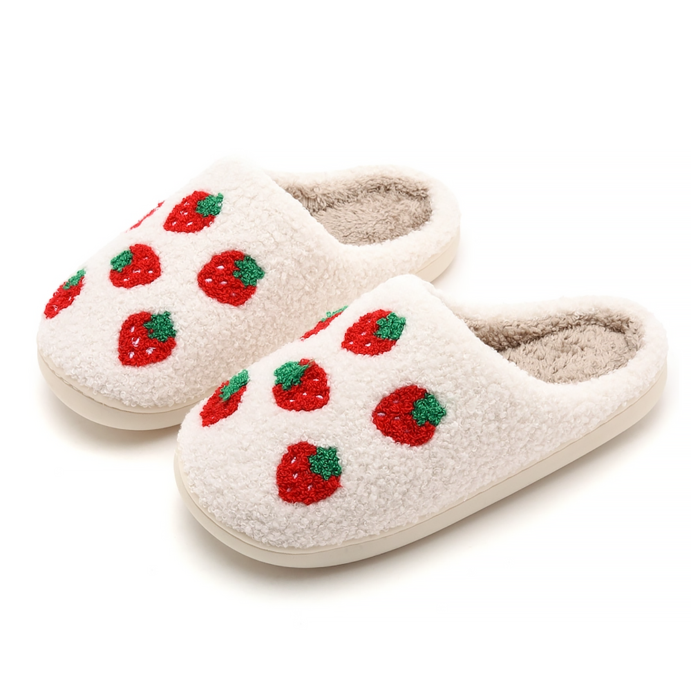Shop Lev Plush Slippers - Strawberry