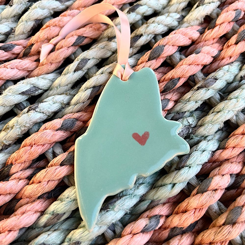 Lola Arts Ceramic Maine Ornament - Seafoam