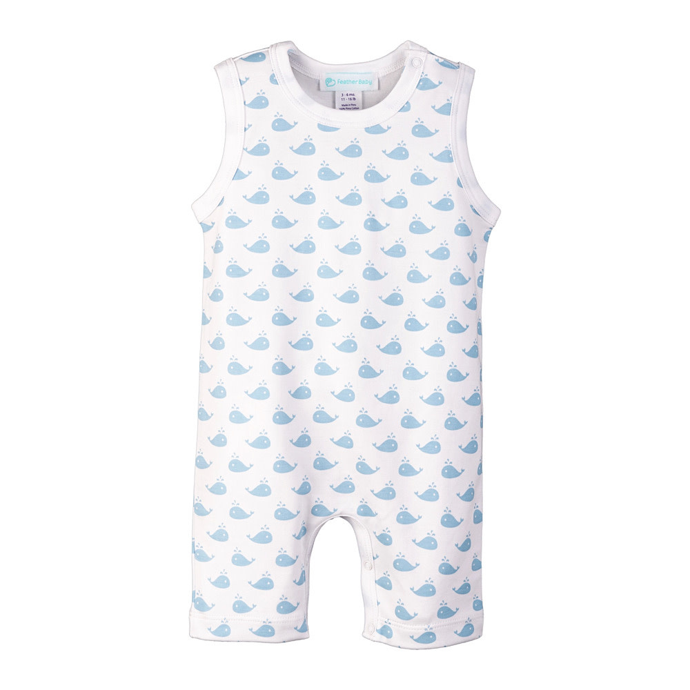 Feather Baby Feather Baby Tank Romper - Whale Spouts