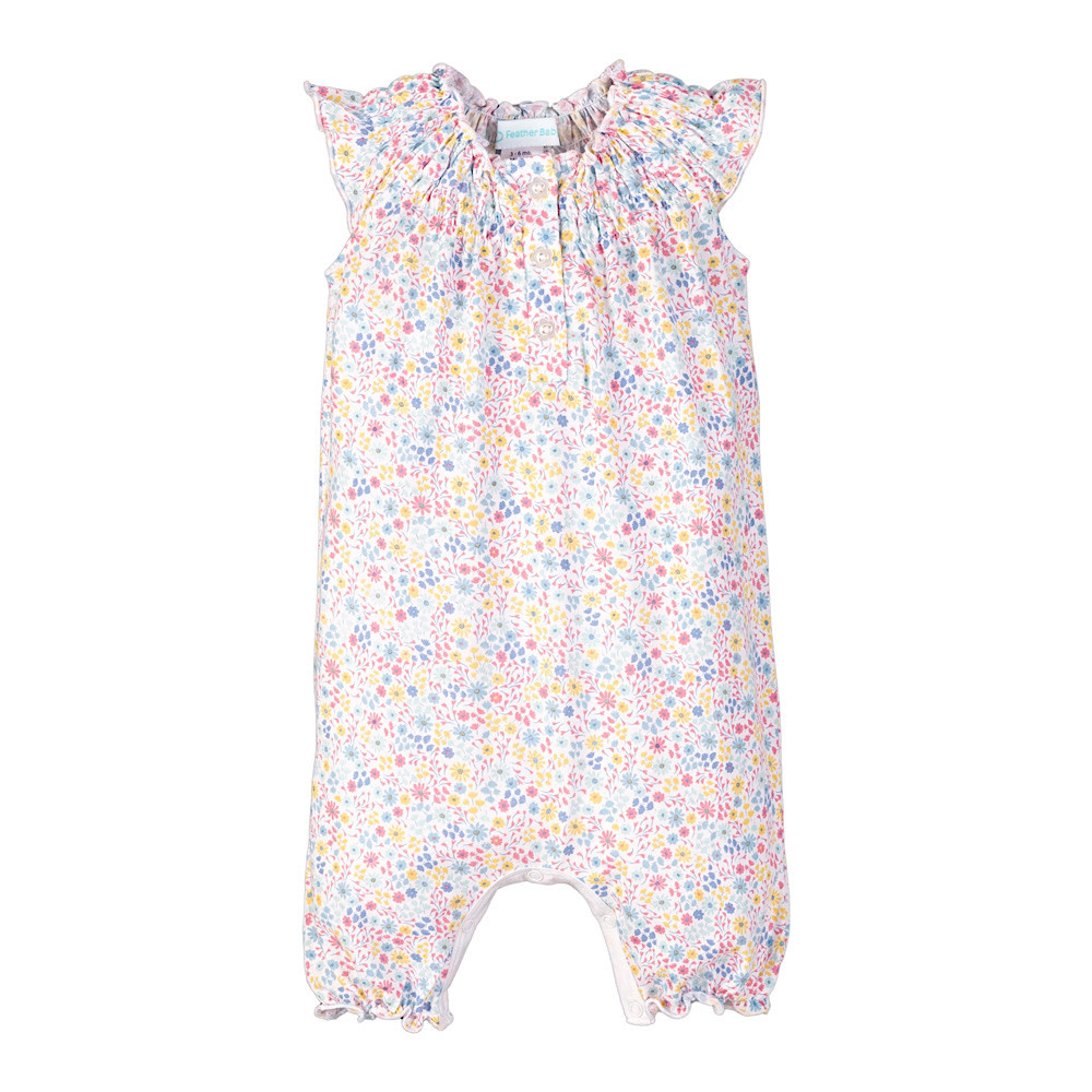 Feather Baby Angel Romper - Lucy on White