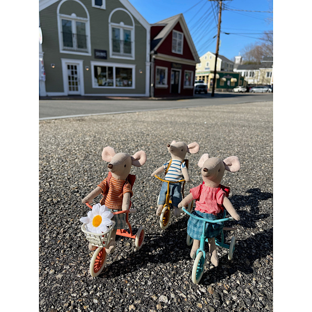 Maileg Big Sister Mouse - Tricycle - Rose Bag