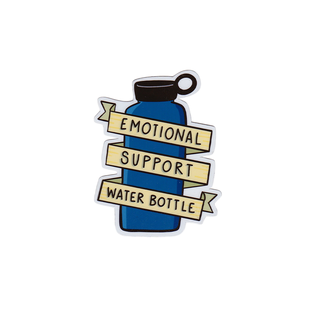 Stonedonut Design Stonedonut Designs - Blue Emotional Support Water Bottle Sticker