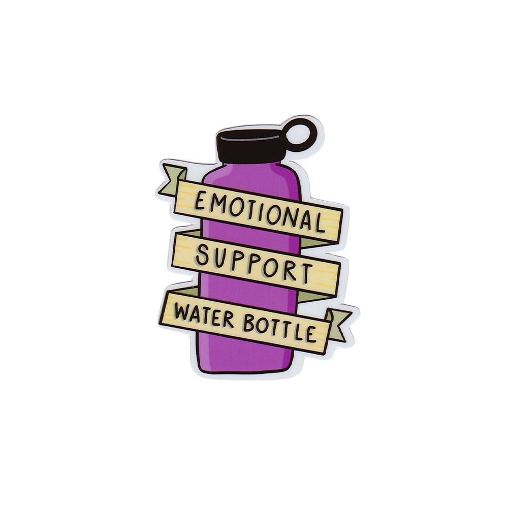 Stonedonut Design Stonedonut Designs - Pink Emotional Support Water Bottle Sticker