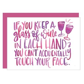 Katie Elizabeth Lettering + Design Katie Elizabeth - Wine in Each Hand Card