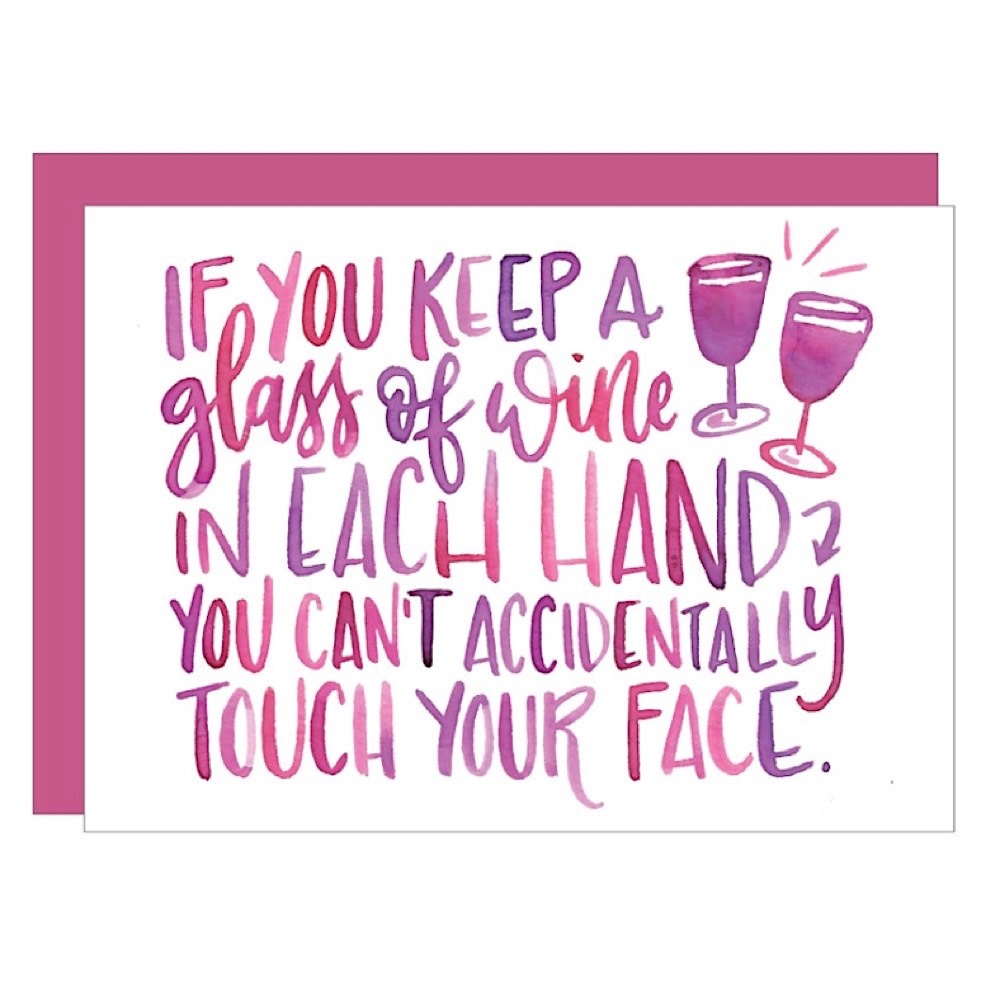 Katie Elizabeth Lettering + Design Katie Elizabeth Card - Wine in Each Hand