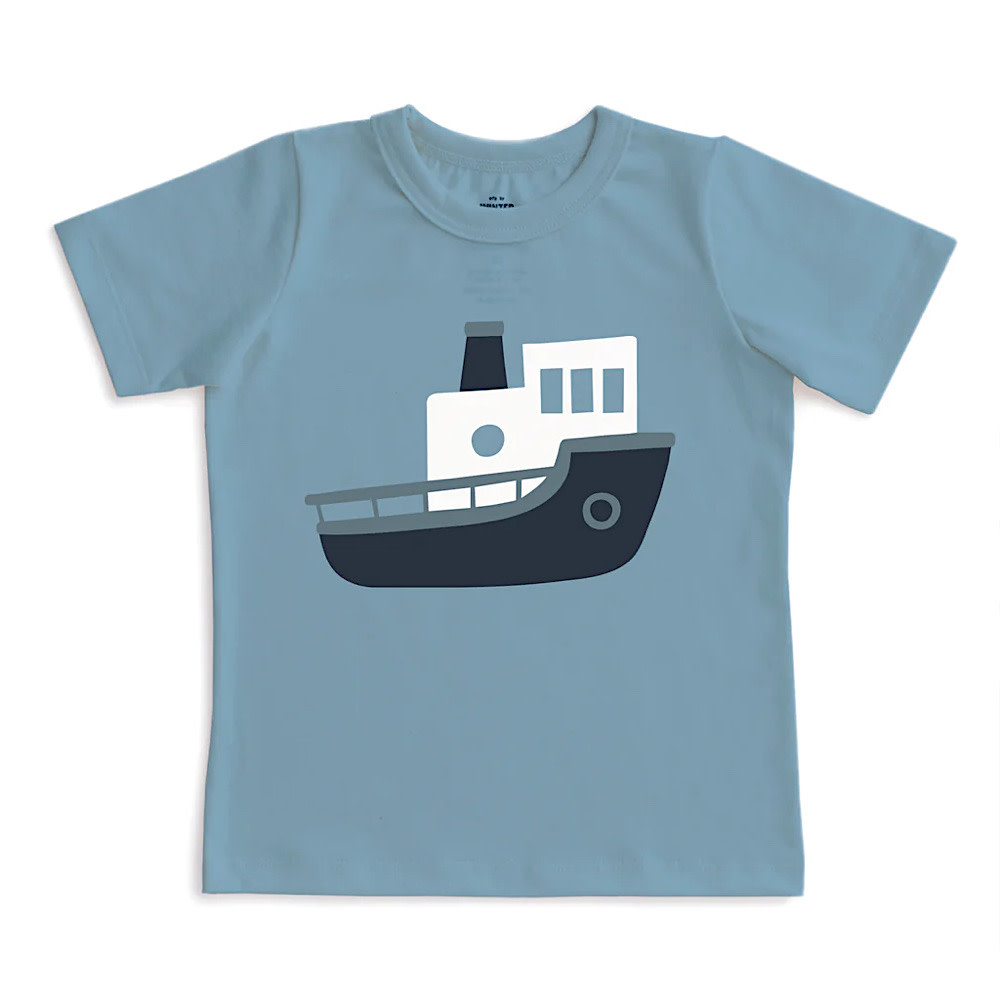Winter Water Factory Winter Water Factory Short-Sleeve Graphic Tee - Tugboat Mountain Blue