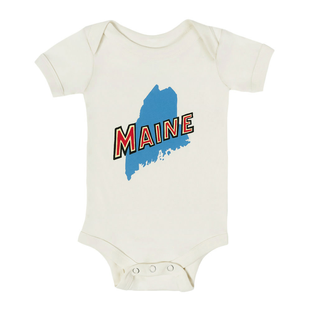 Retro Maine Baby Onesie - Natural