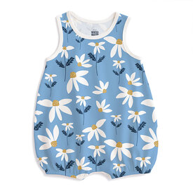 Winter Water Factory Winter Water Factory Bubble Romper - Daisies Blue