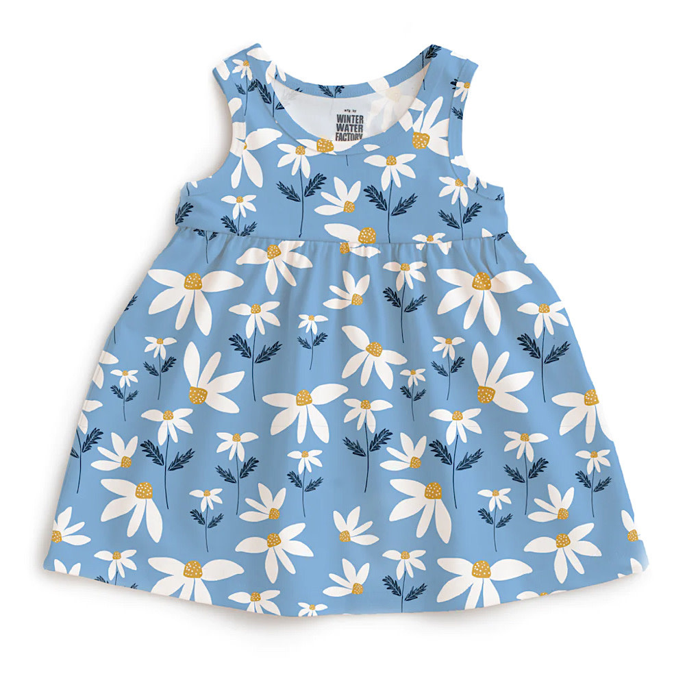 Winter Water Factory Alna Baby Dress - Daises Blue
