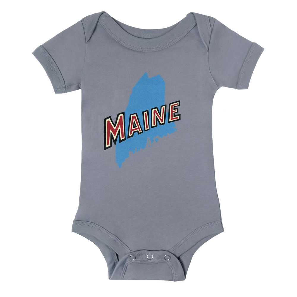 Daytrip Society Daytrip Society - Retro Maine Baby Onesie - Gray