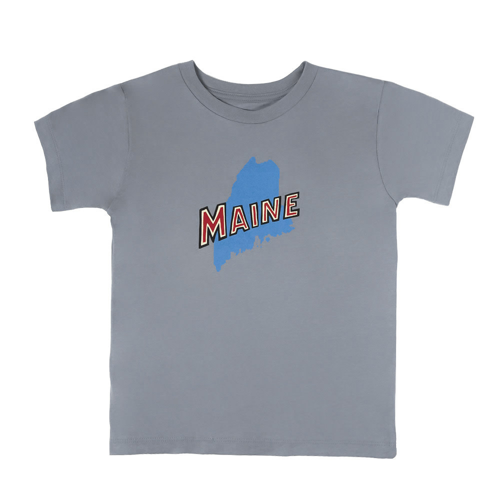 Retro Maine Kids T-Shirt - Gray