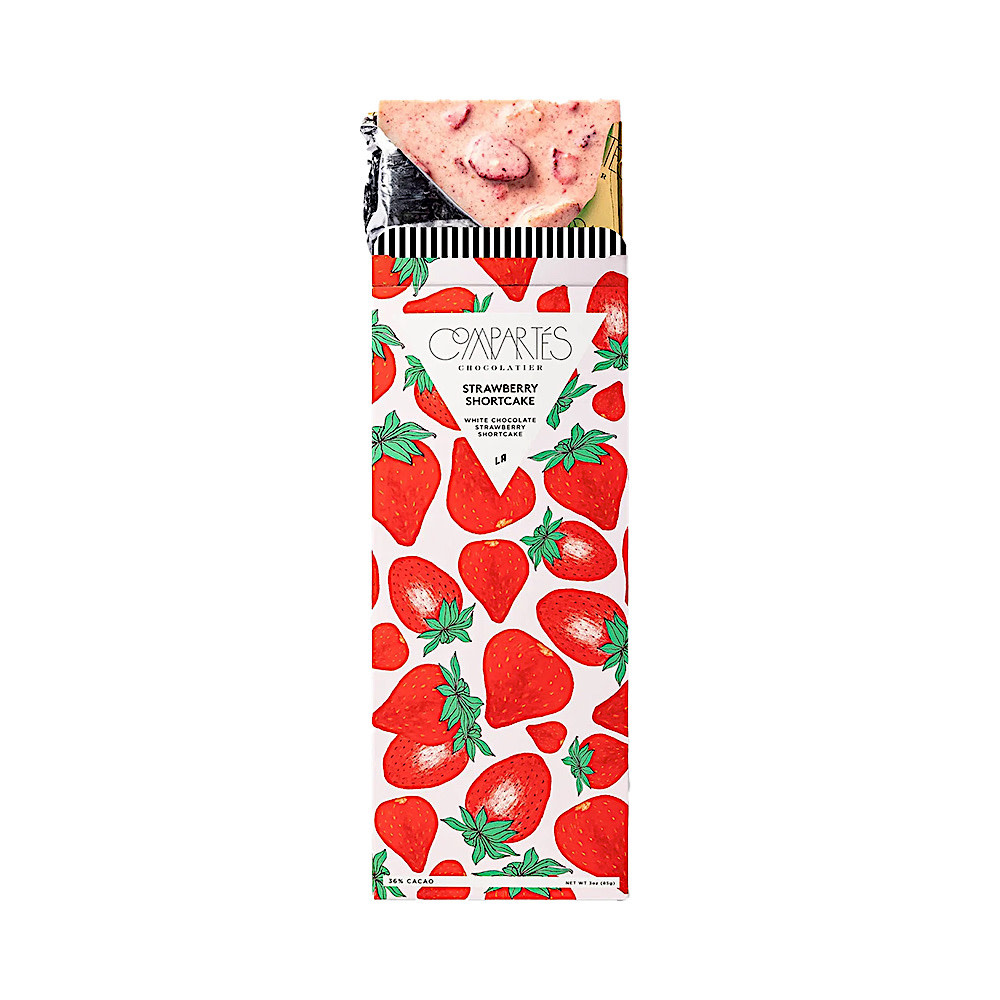 Compartés - White Chocolate Bar - Strawberry Shortcake
