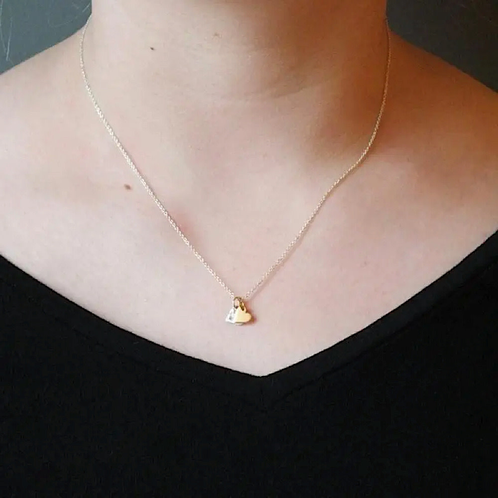 Becoming Jewelry - 18" Necklace - Tiny Hearts - Mixed Metal