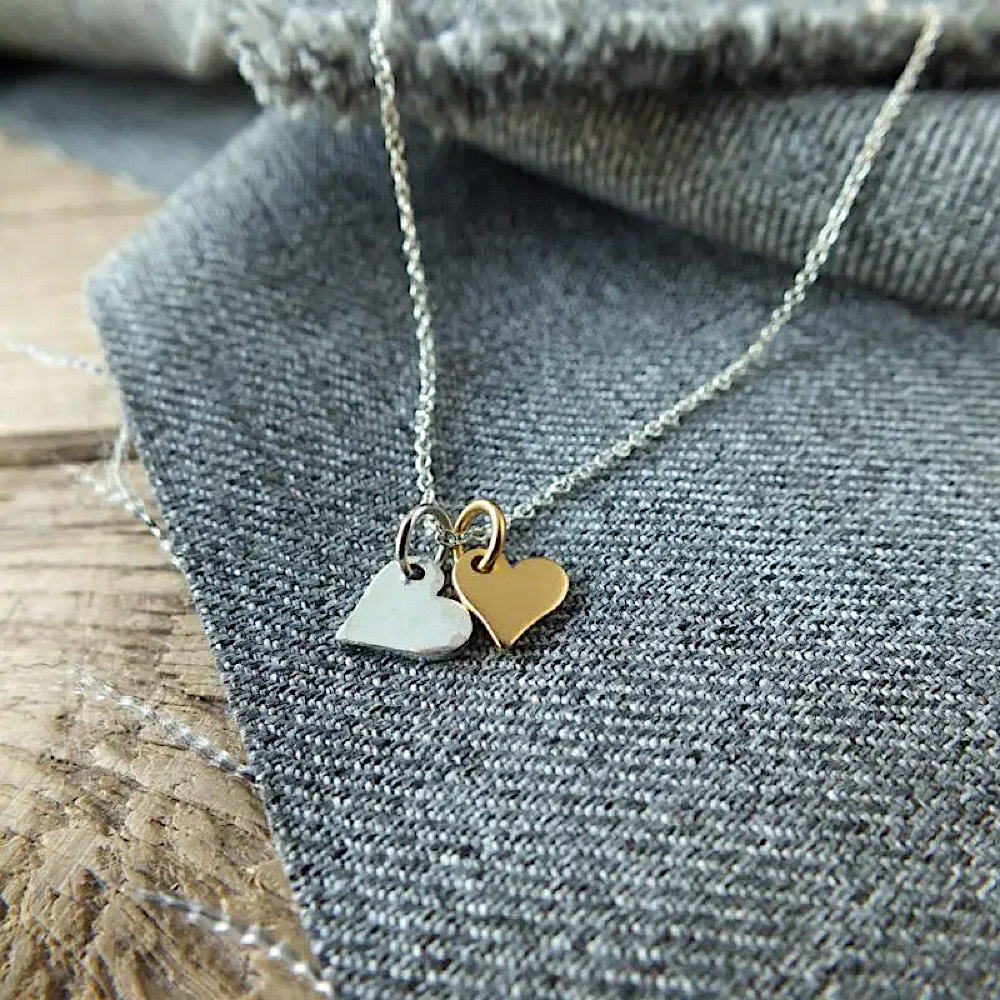 Becoming Jewelry - 18" Necklace - Tiny Hearts - Mixed Metal