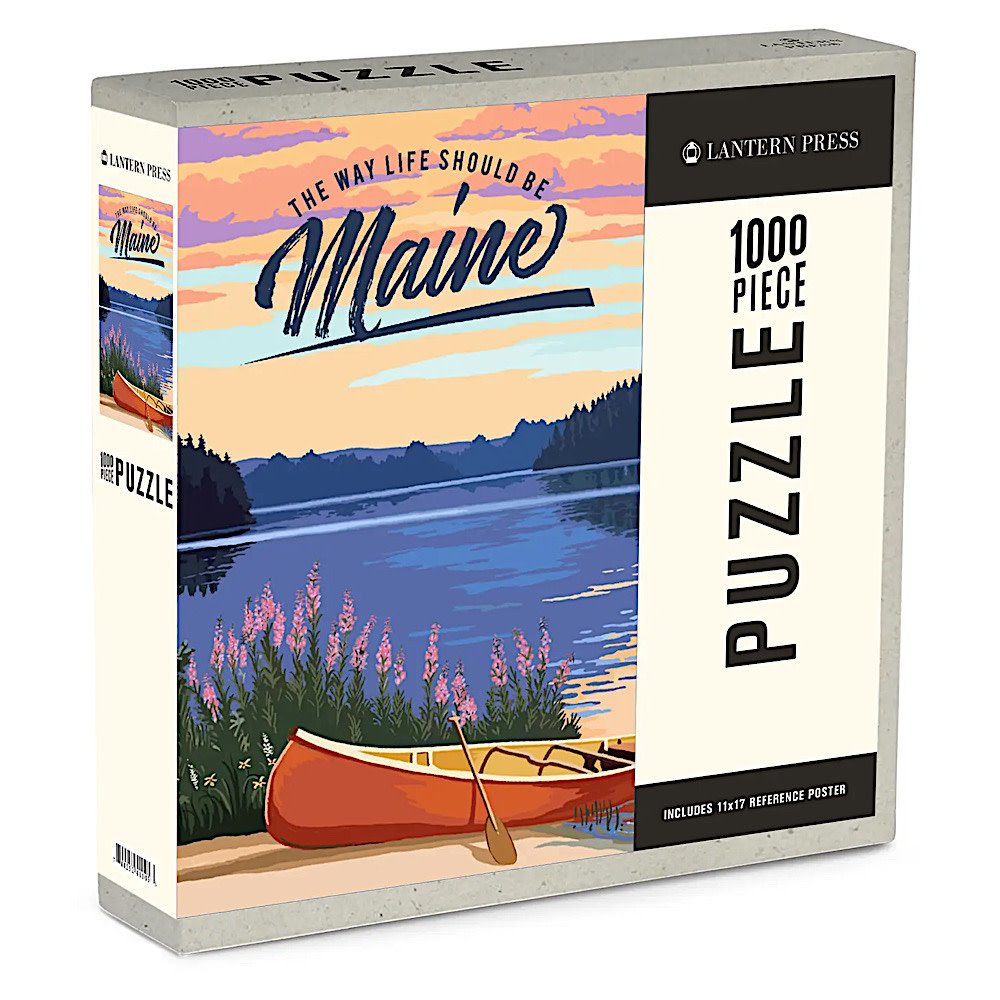 Lantern Press - 1000 Piece Puzzle - Maine The Way Life Should Be Canoe