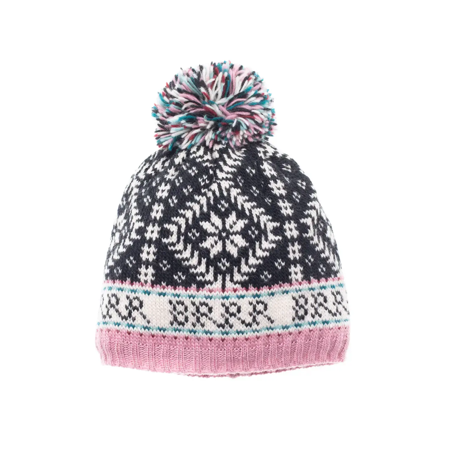 French Knot French Knot - Novelty Nordic Hat - Black/Pink