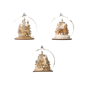 One Hundred 80 Degrees Deer/Moose Dome Glass Dome Ornament - Assorted