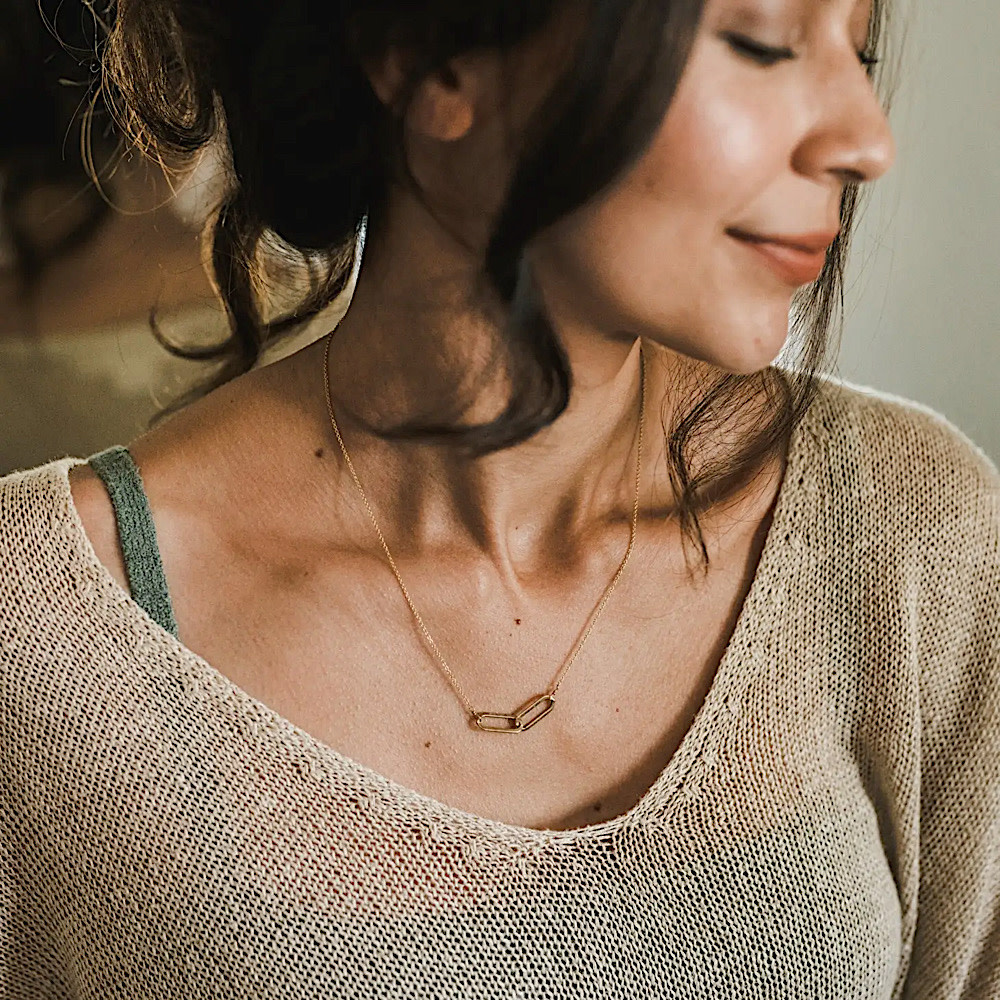 Becoming Jewelry - 16" Necklace - Linked Together - Gold Fill