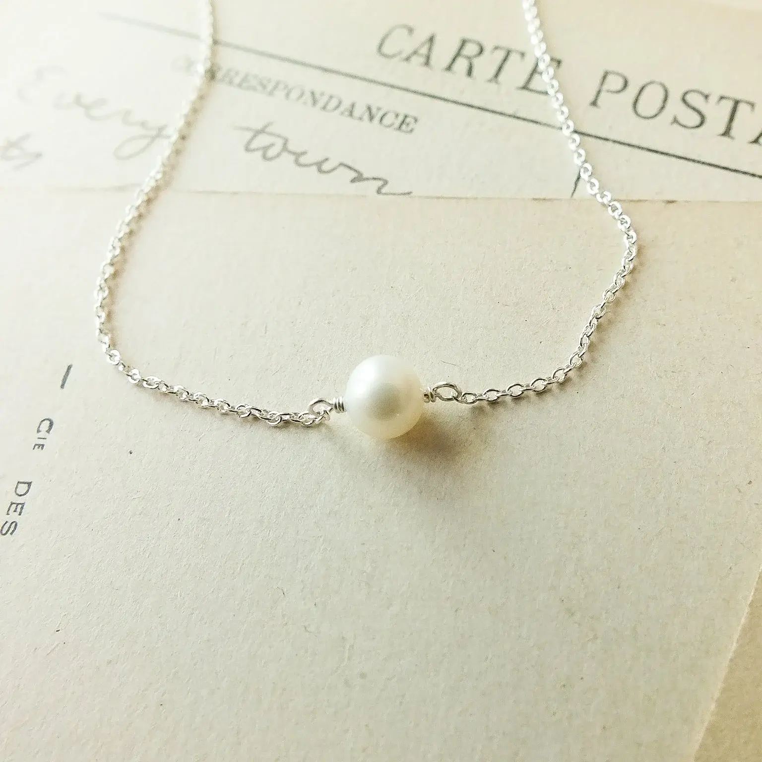 Becoming Jewelry - 16" Necklace - Simple Pleasures Pearl - Sterling Silver