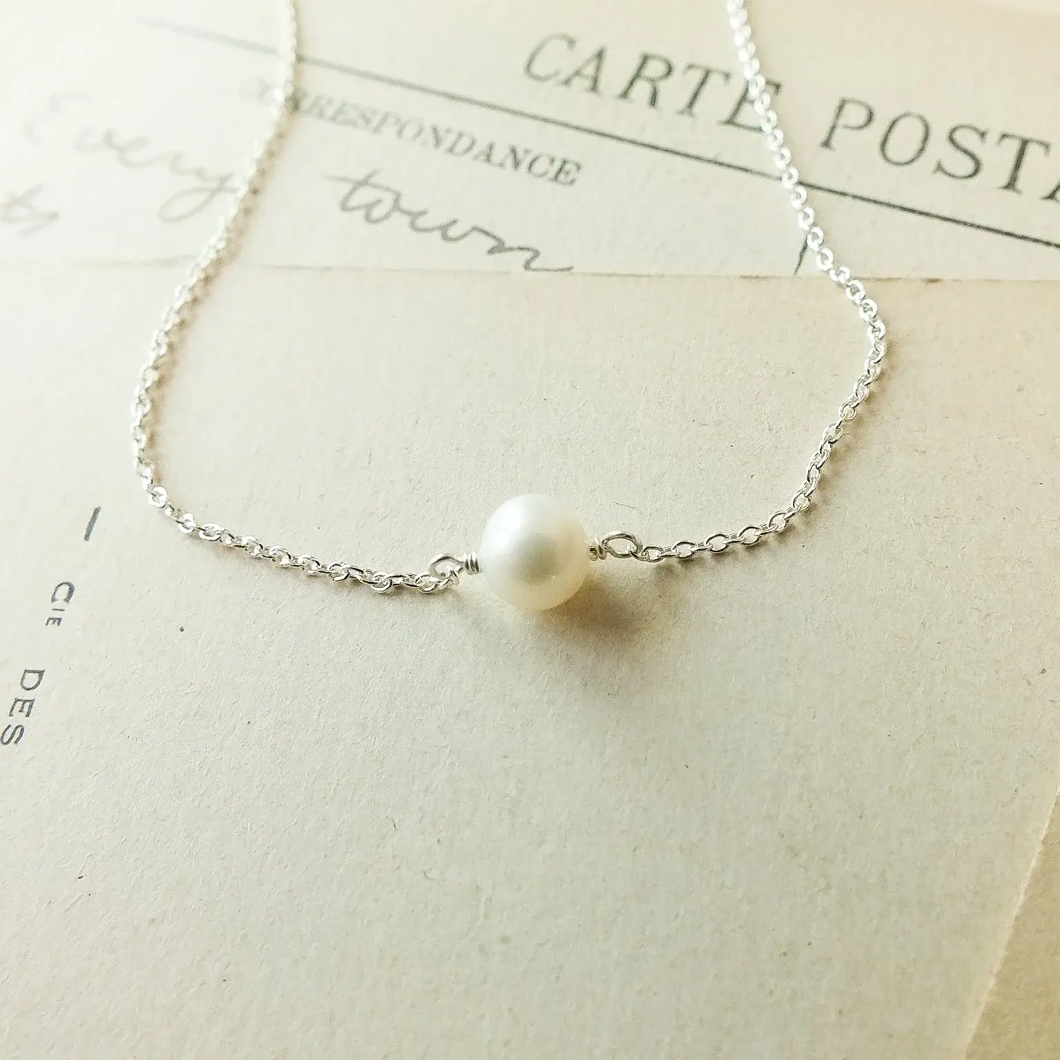 Becoming Jewelry - Simple Pleasures Pearl Necklace - Sterling Silver
