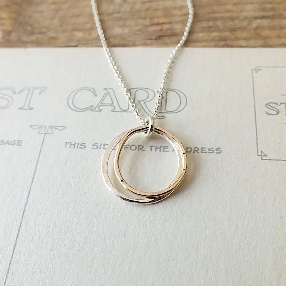 Becoming Jewelry - 18" Necklace - Friendship Circles - Mixed Metal