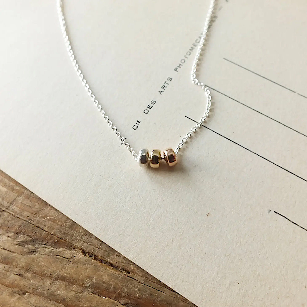 Becoming Jewelry - 18" Necklace - Three Things - Mixed Metal