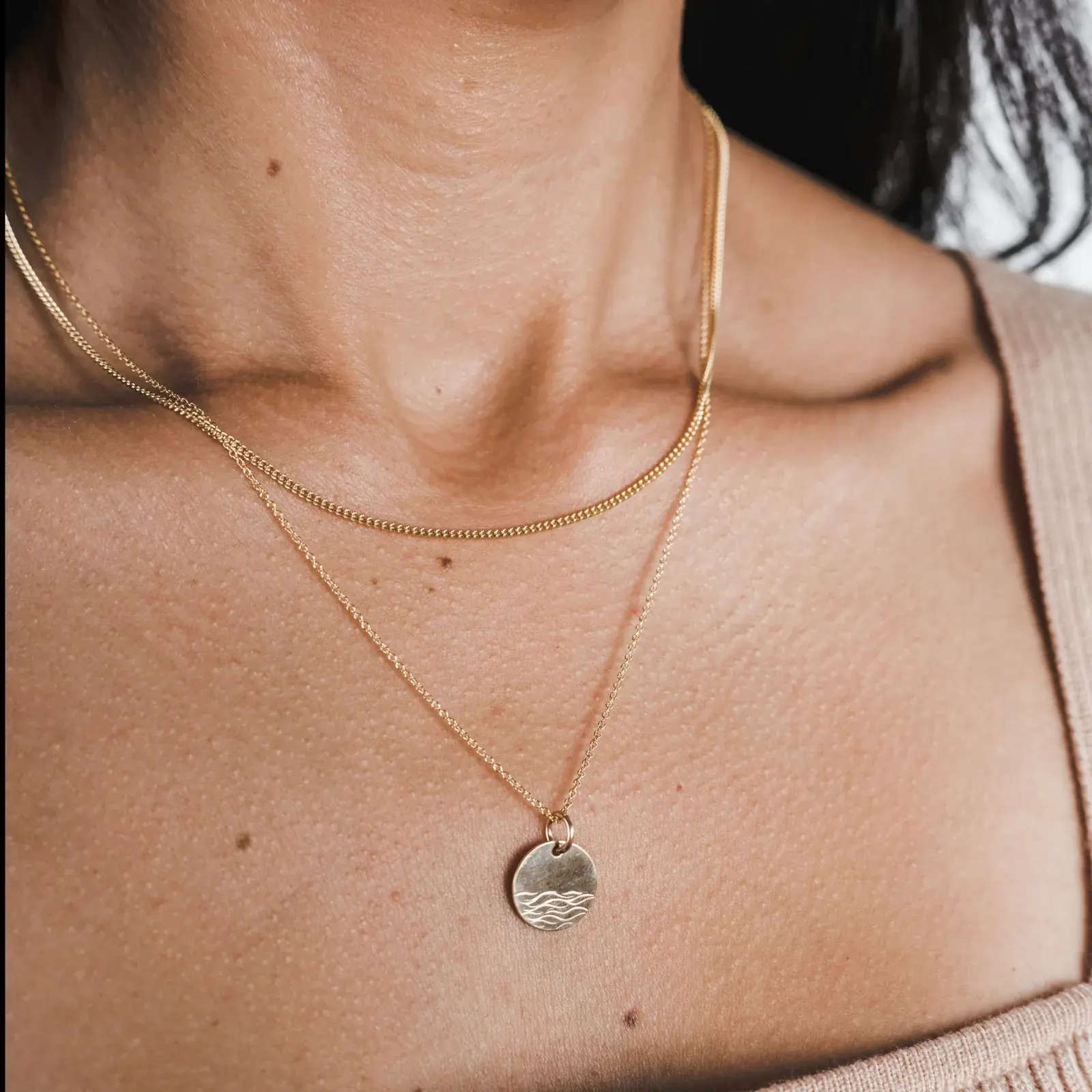 Becoming Jewelry - 18" Necklace - The Sea - Gold Fill