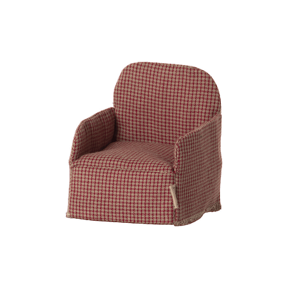 Maileg Mouse Chair - Red Houndstooth