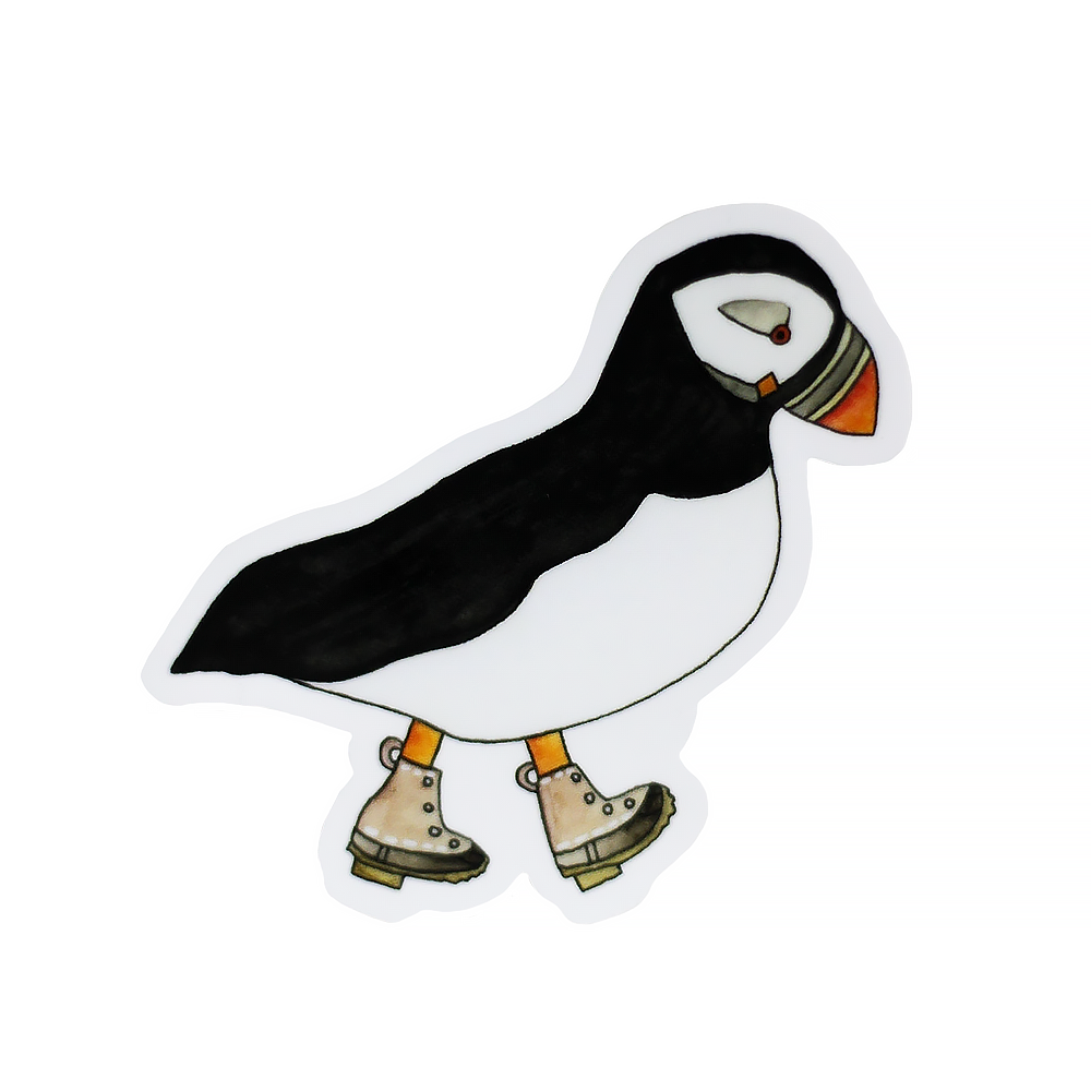 Scribbles and Doodlez - Maine Puffin and Boots Sticker
