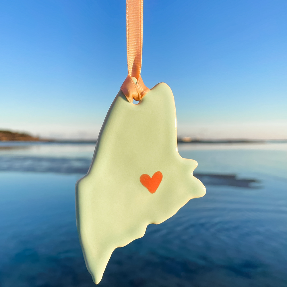 Lola Arts Ceramic Maine Ornament - Seafoam