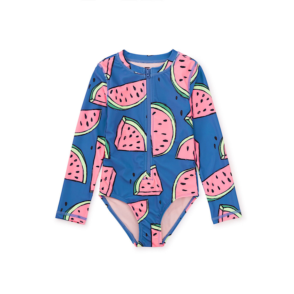 Tea Collection Long Sleeve One-Piece Swimsuit - Watermelon