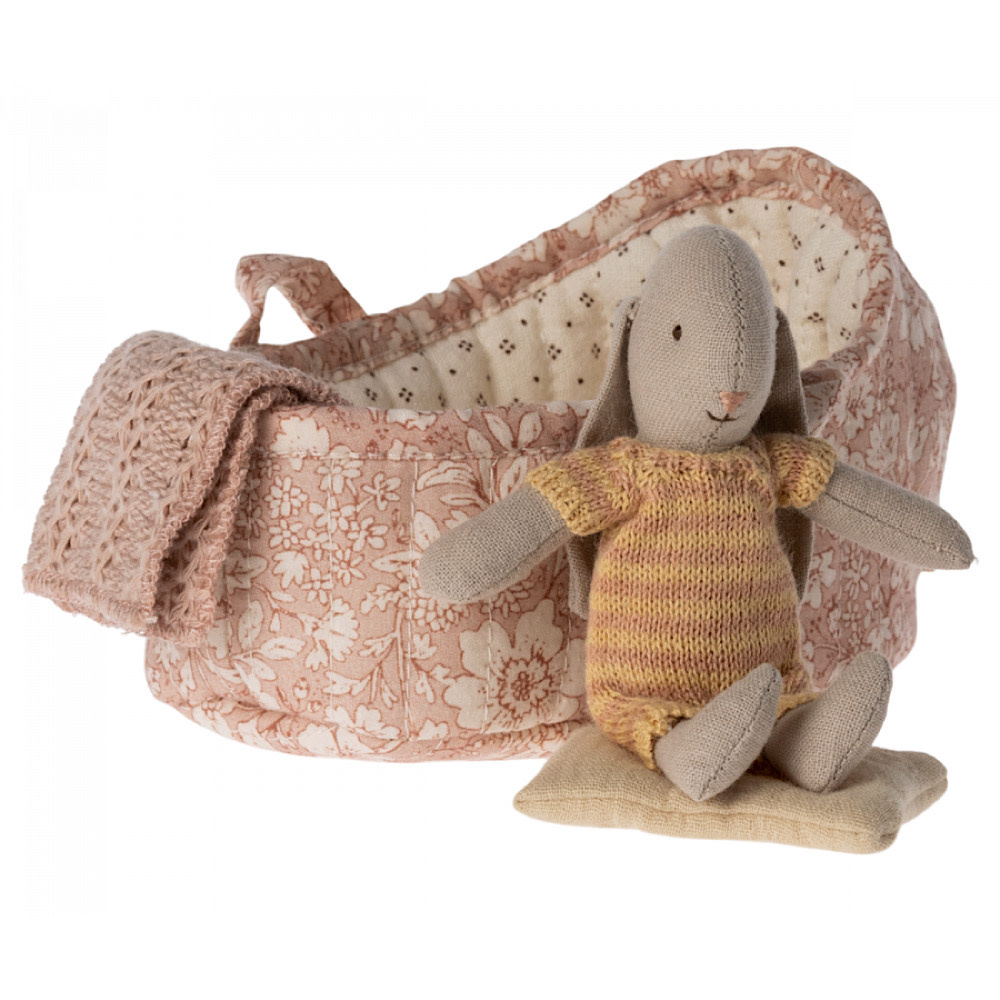 Maileg Micro Assorted Bunny in Carry Cot