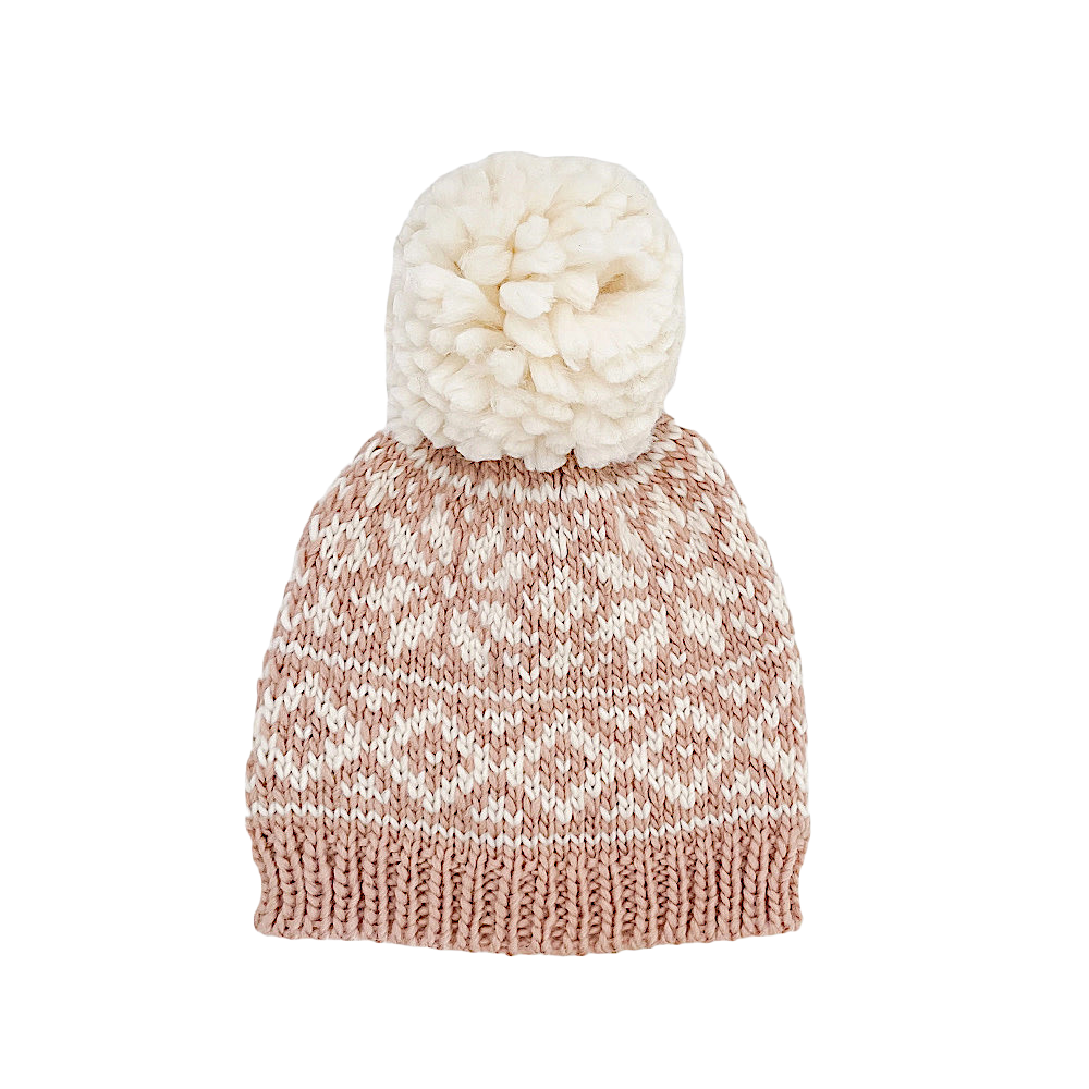 The Blueberry Hill Snowflake Hat - Blush